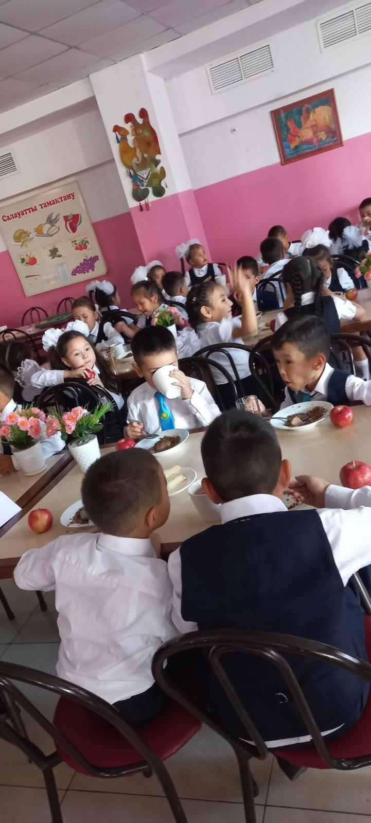 Тегін тамақтануды ұйымдастырудан көрініс.