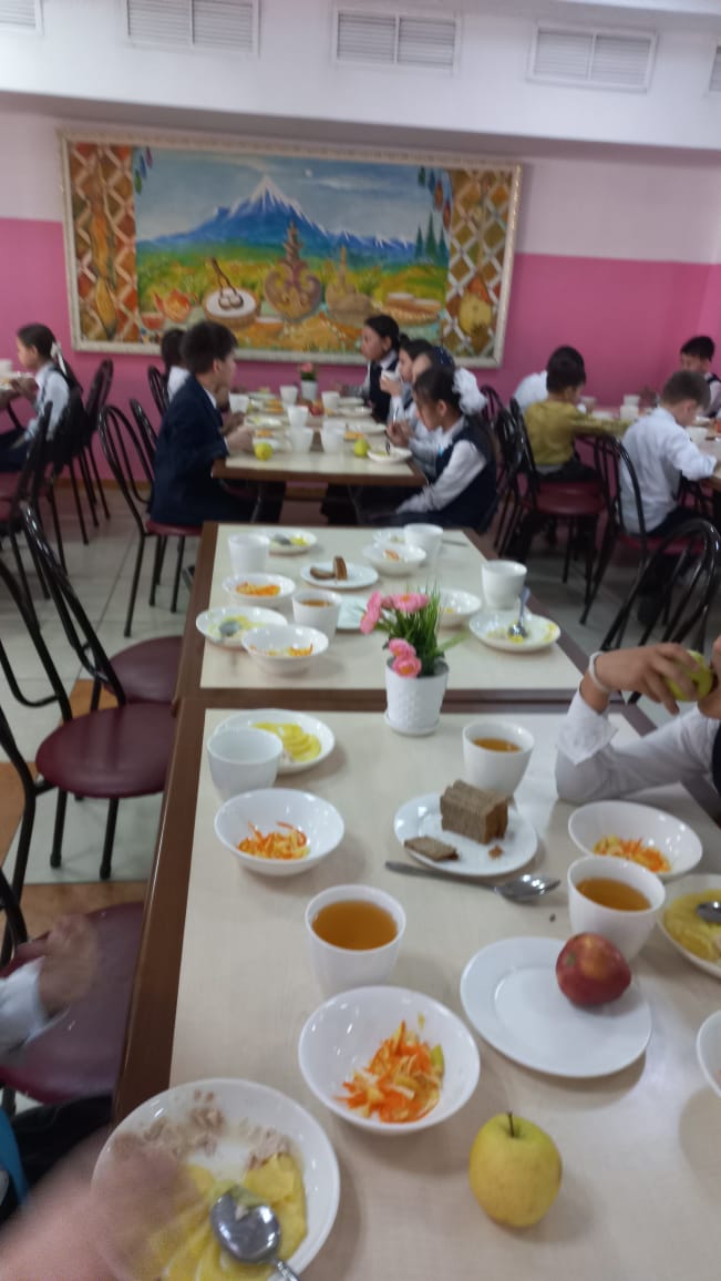 Тегін тамақтануды ұйымдастырудан көрініс.